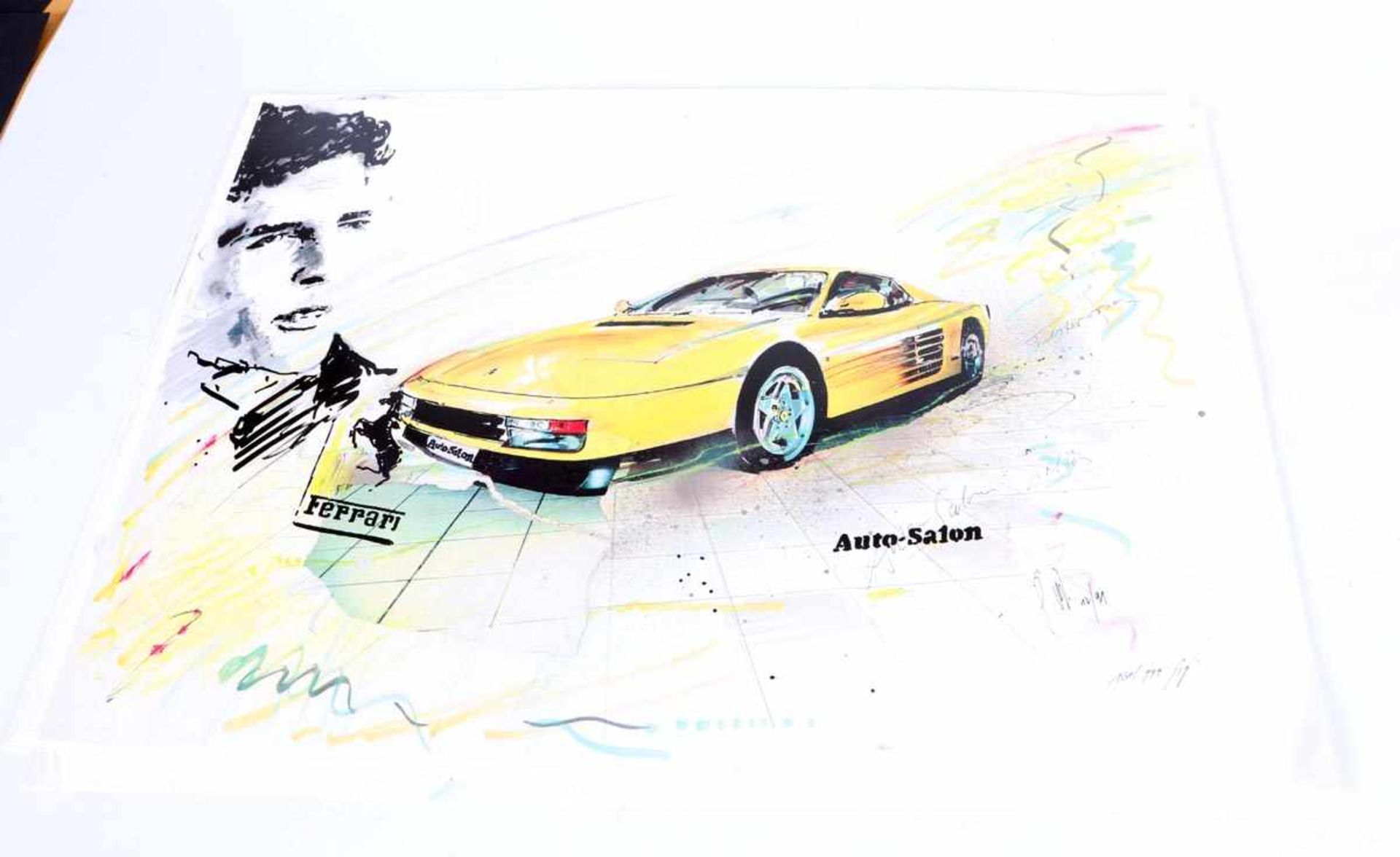 Ferrari-Mappe mit 12 OffsetdruckenMonogrammiert P.W. von 1991 bis 1992. Auflagen 999 Exemplare. - Bild 6 aus 6