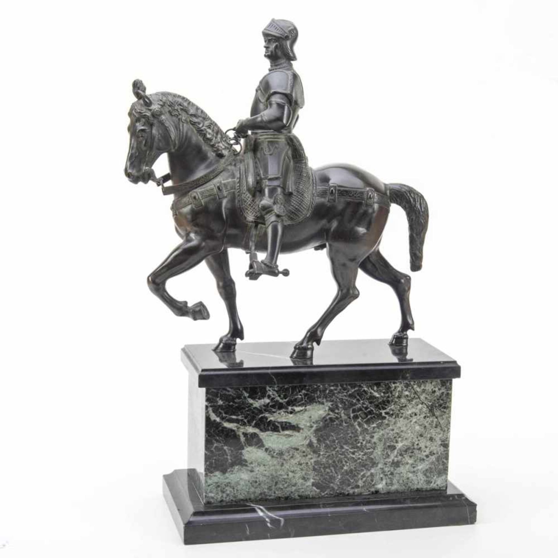 Bartolomeo Colleoni zu Pferd n .Andrea VelrocchioVerkleinerter Nachguß der Zeit um 1880 des - Image 2 of 2