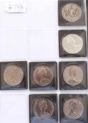 7 Silbermünzen , England5 x ISLE OF MAN 1979, 2 x 1977.