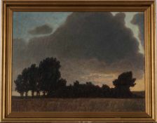 Kristensen, JohannesSonnenuntergang 1917, Öl auf Leinwand, r.u. bezeichnet u. datiert. 47 x 59 cm