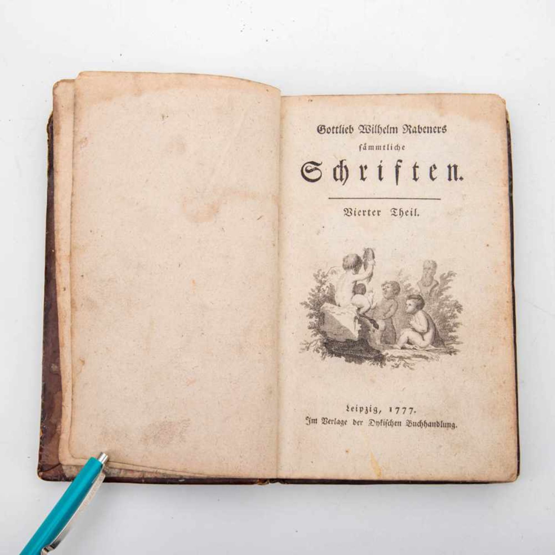 Gottlieb Wilhelm, Rabeners sämtliche SchriftenLeipzig 1777, Verlag der Dytischen Buchhandlung. - Image 2 of 2