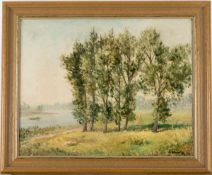 Weitz, Jacob(Neuß 1888 - 1971 Düsseldorf)Landschaft am Niederrhein, Öl auf Leinwand, 40 x 50 cm.