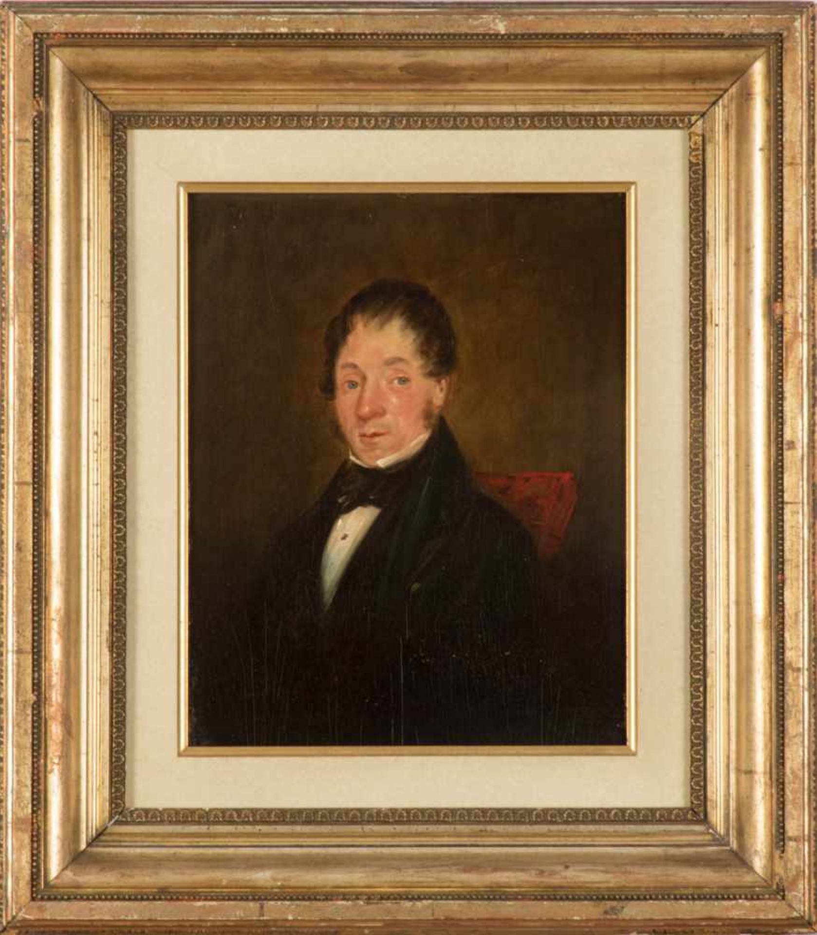 Biedermeierporträt eines Herrn, um 1815/25Biedermeierporträt eines Herrn mit Metternich-Frisur, um