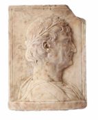 Antike Relieftafel,Greorgio di Lorenzo Firenze 1436-1504/>Carrara-Marmor. Hochrechteckige Tafel