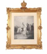 Kaiser Wilhelm IIDruckgrafik nach einem Gemälde. 60 x 53 cm. Aufwendige Rahmung, Holz, Stuck