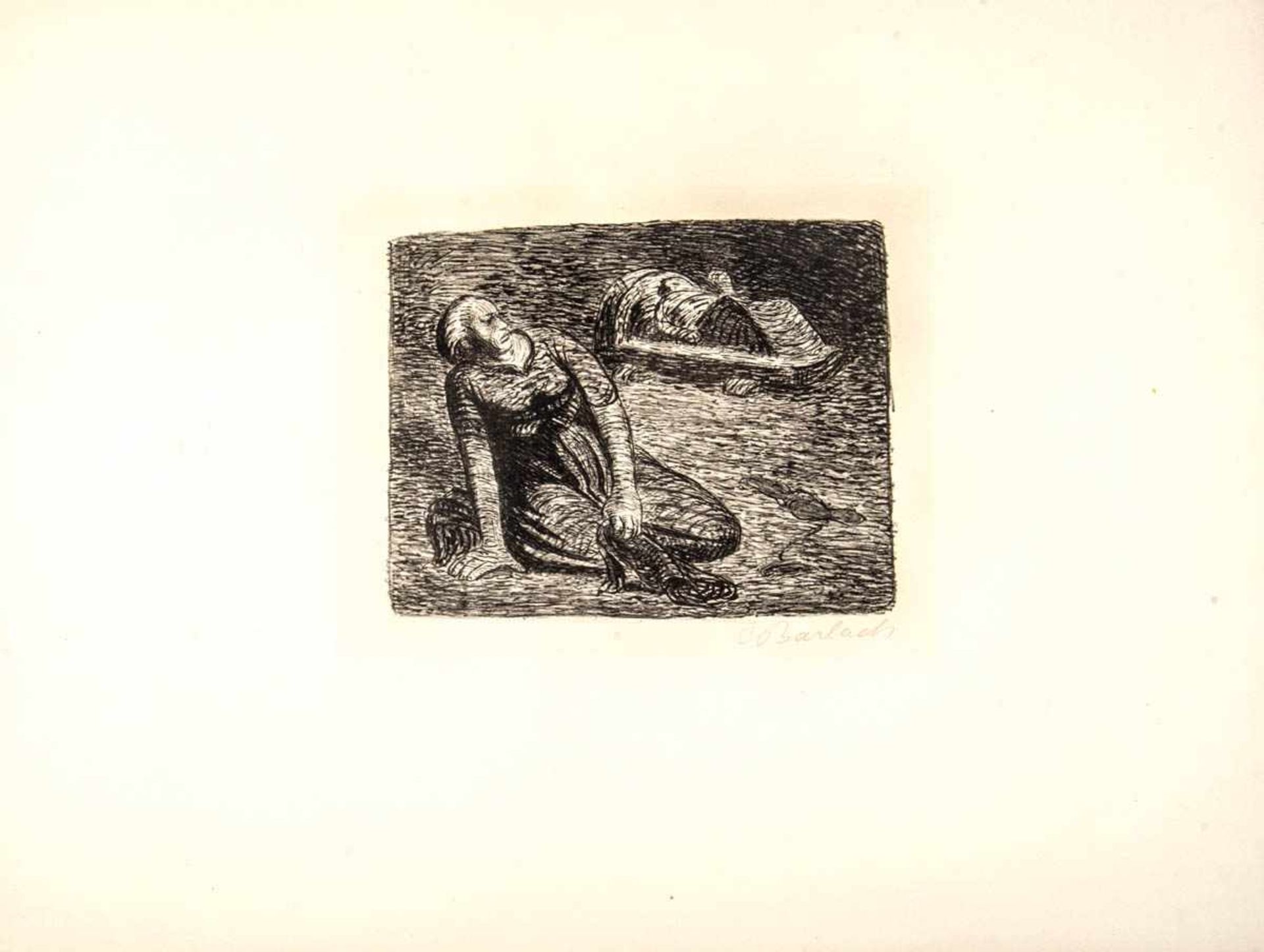 Barlach, Ernst (1870 - 1938)"Der Blutflecken 2", 1912, Lithographie 20 x 25,5 cm, u. rechts