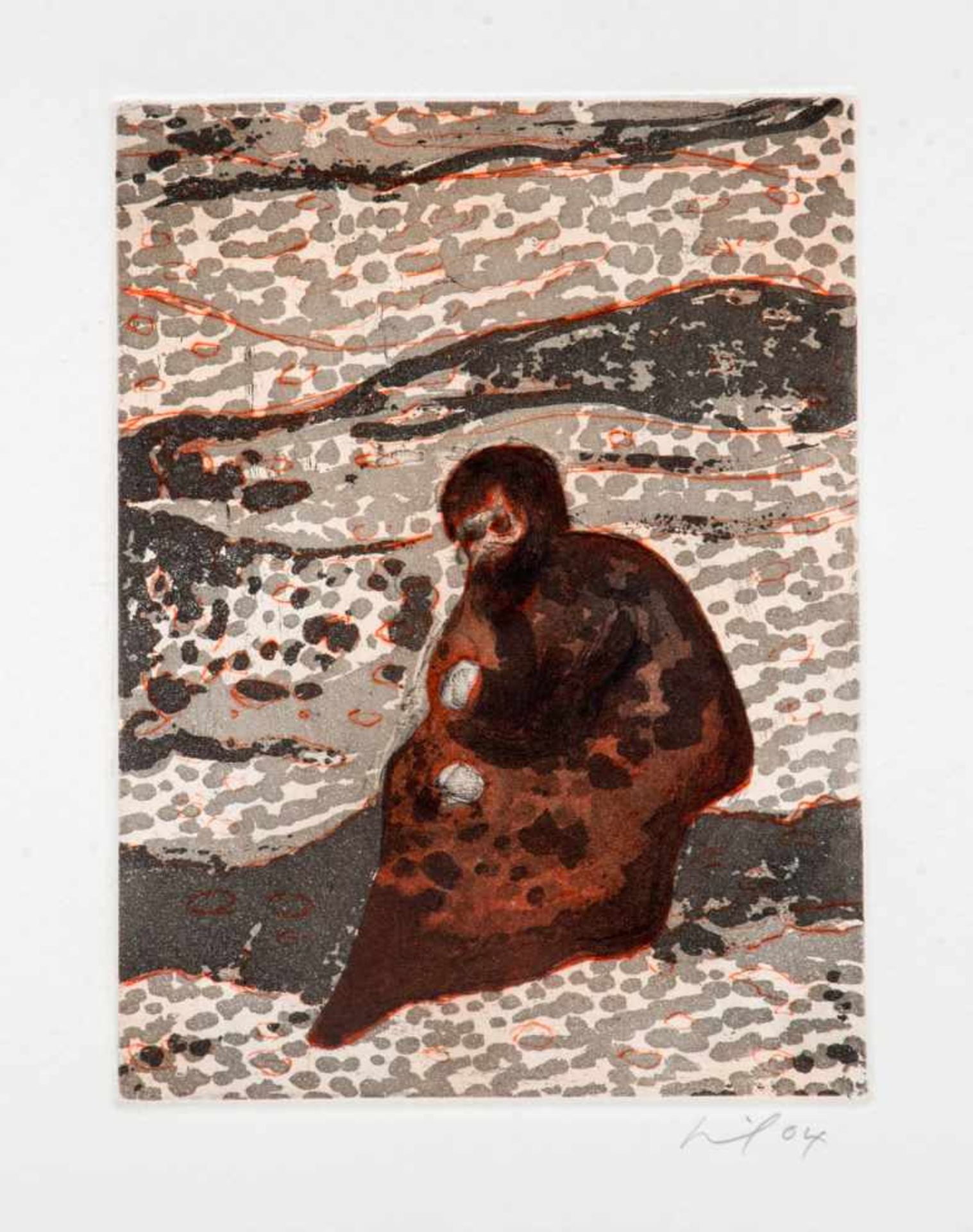 Doig, Peter, (geb.1959)"Figure by a river " (2004), Farbradierung 19,5 x 14,5 cm. Unten rechts sign.