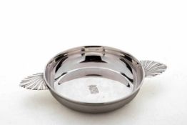 Konfektschale, Schweiz800er Silber. Flachgemuldete schlichte Schale, Spiegel mit graviertem