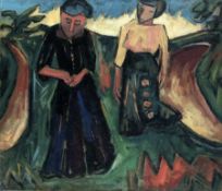 Expressionist des 20. Jh.Zwei Figuren in LandschaftÖl auf Lwd; H 60,5 cm, B 70 cmExpressionist of