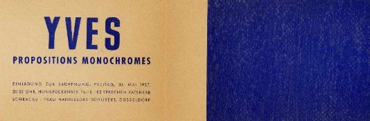 Galerie Schmela (Hrsg.)Yves Klein / Propositions monochromes 1957Offset auf Papier als gefaltete