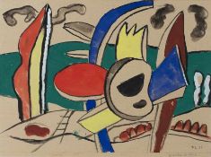 Fernand Léger1881 Argentan (Orne) - 1955 Gif-sur-YvettePapillon et FleurAquarell und Gouache über