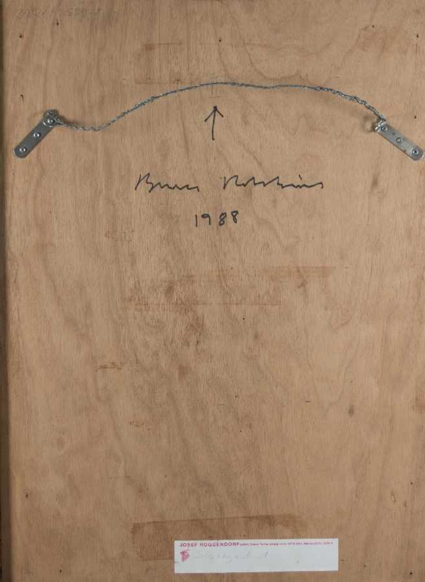 Bruce Robbins1948 PhiladelphiaStaekÖl auf Holz; H 80 cm, B 60 cm; verso signiert und datiert " - Image 2 of 2