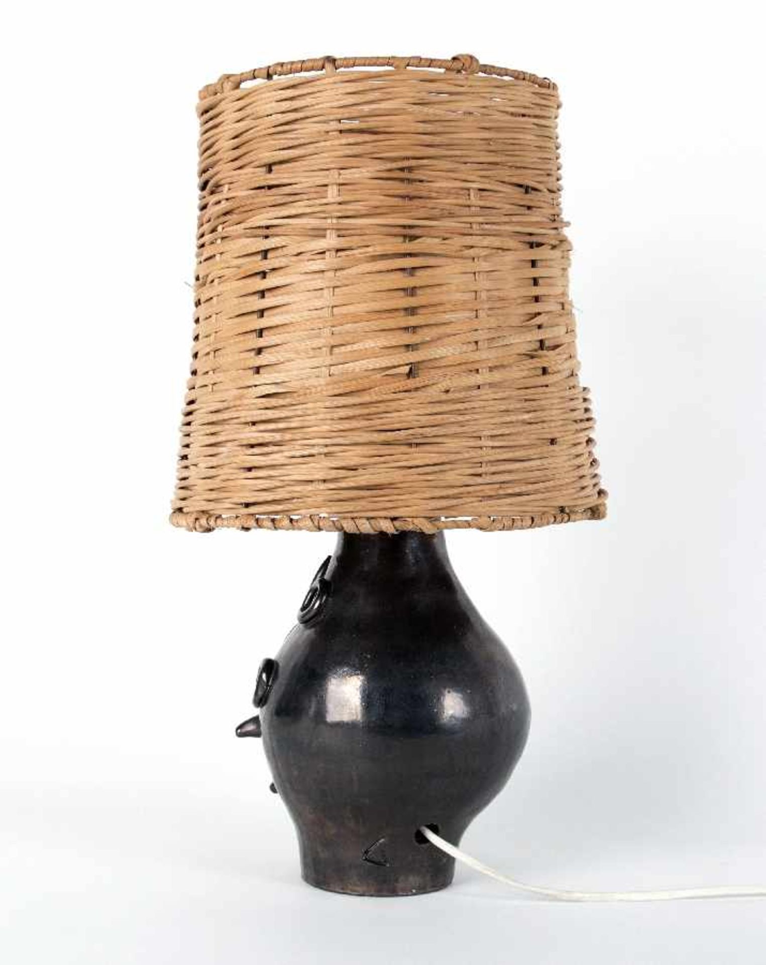 Georges Jouve UmkreisPied de lampe forme de PoissonKeramik, schwarz gefasst, mit originalem - Image 2 of 2