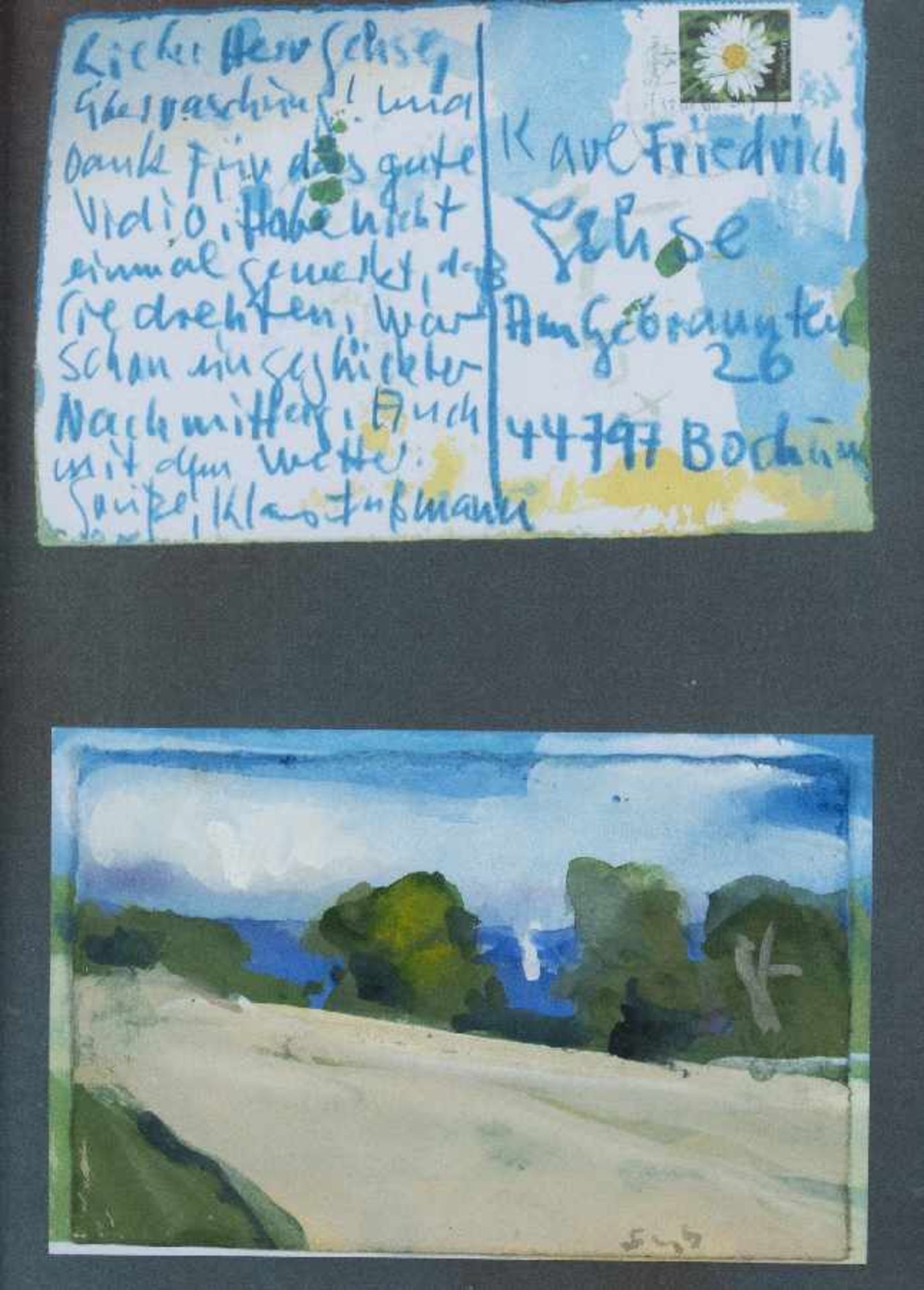 Klaus Fussmann1938 VelbertSommerliche OstseeküsteGouache und Aquarell auf Bütten; H 105 mm, B 160 - Image 2 of 2