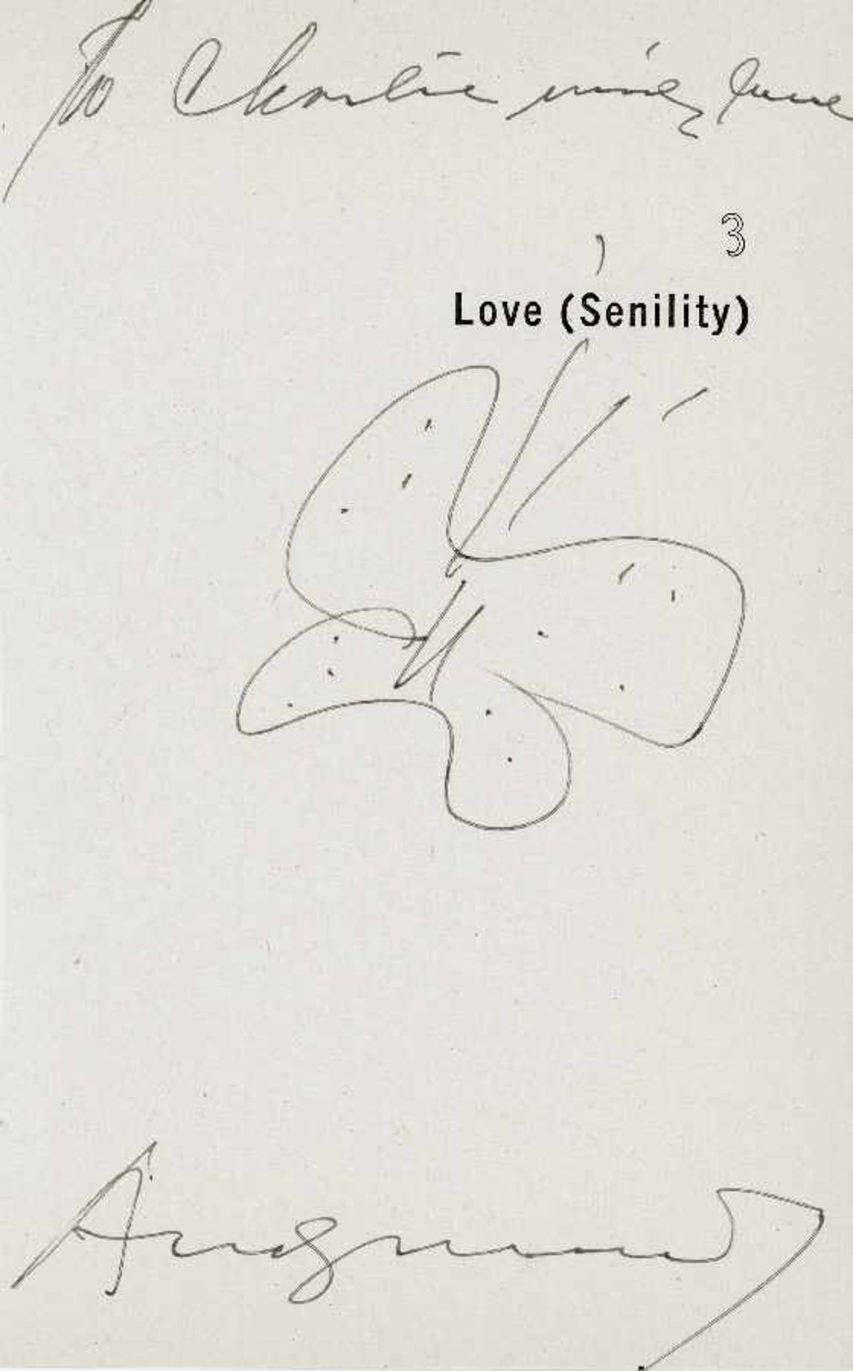 Andy Warhol1928 Pittsburgh - 1987 New YorkButterfly (Love Senility)Kugelschreiber auf bedrucktem