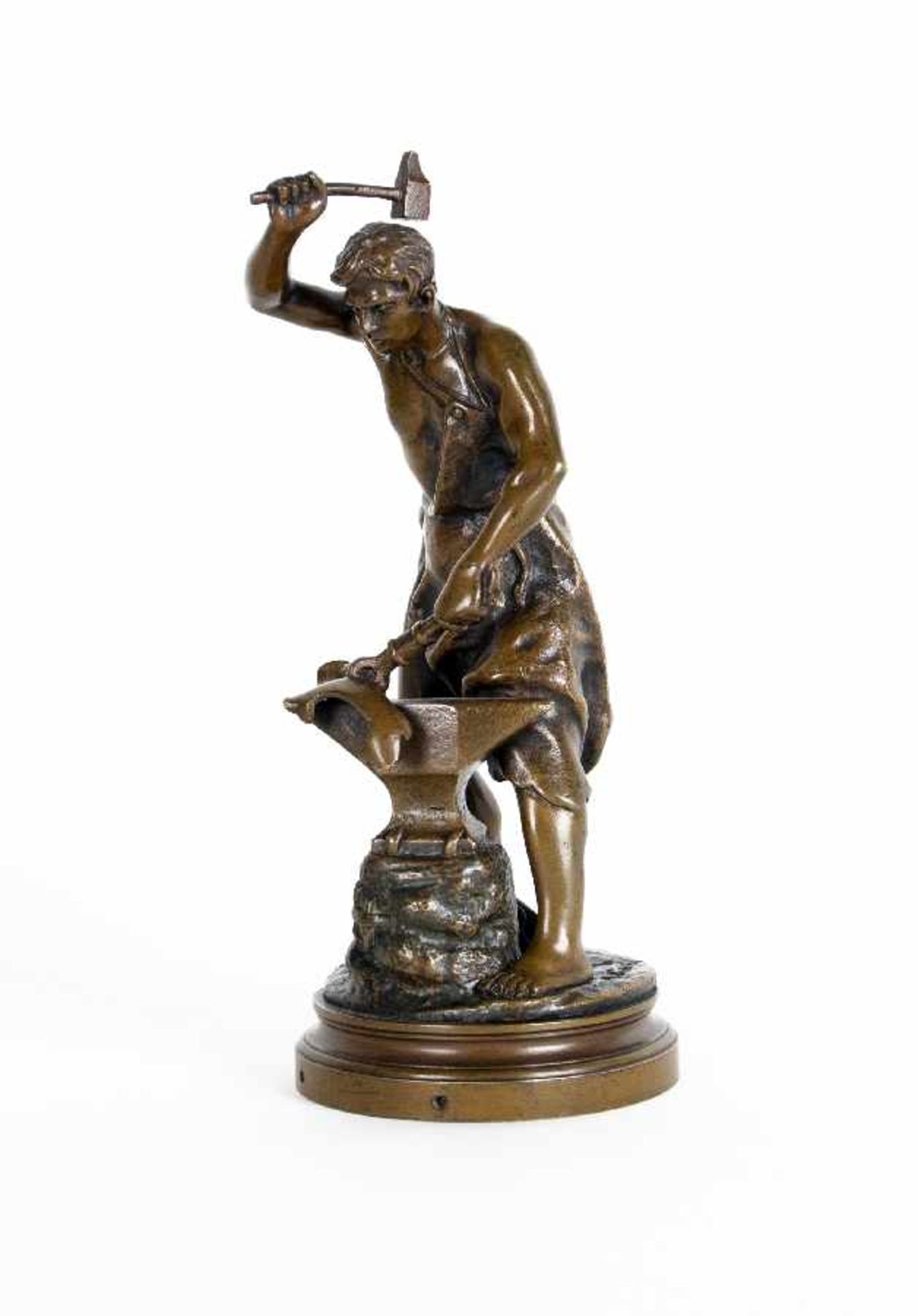 Adrien Etienne Gaudez1845 - 1902Der SchmiedBronze; H 20 cm; bezeichnet "A Gaudez"; unten nummeriert;