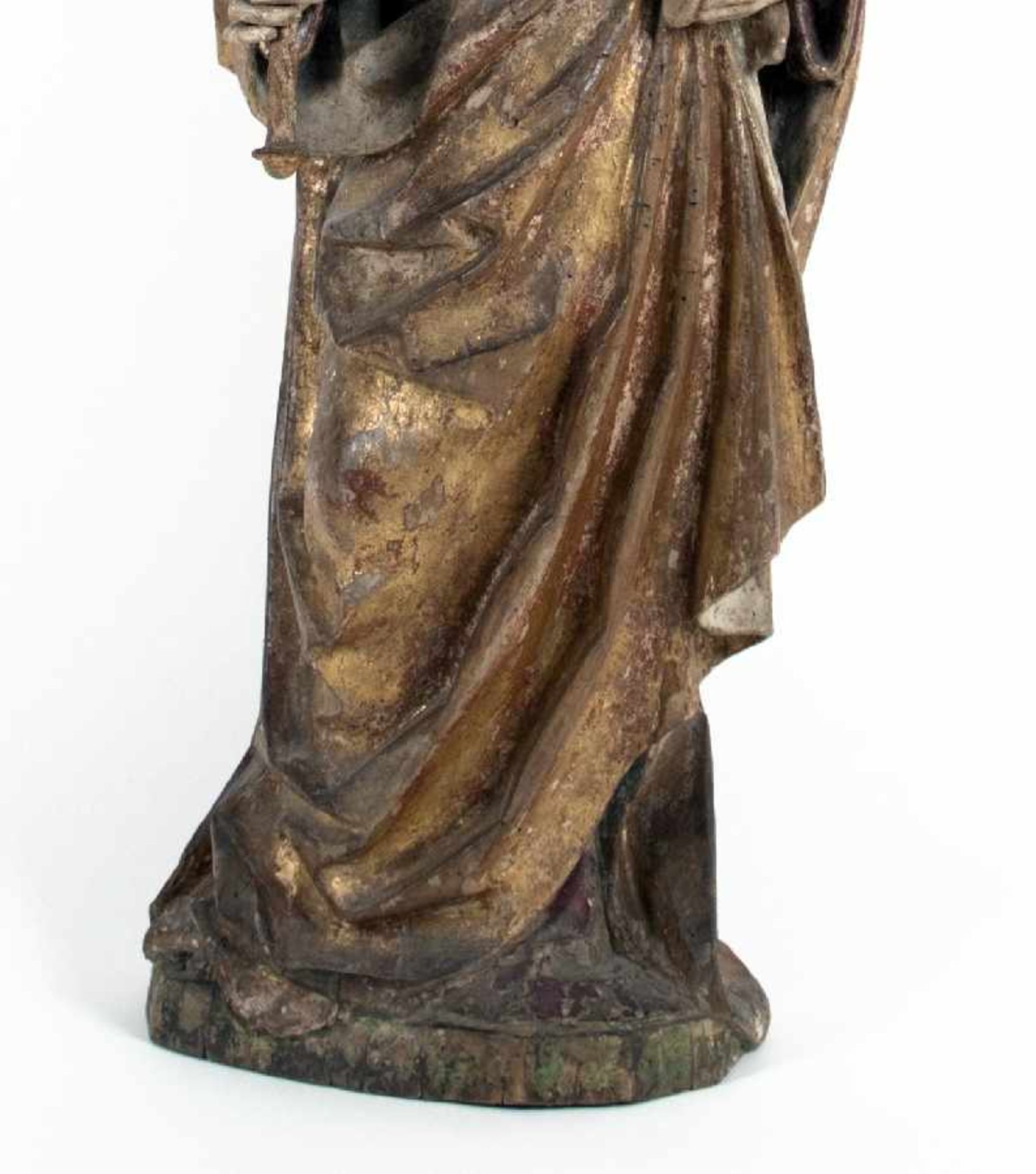 Österreich, Mitte 15. Jh.Maria mit dem KindWeichholz, rückseitig ausgehöhlt, geschnitzt und mit - Image 4 of 4