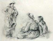 Pierre-Auguste Renoir1841 - 1919Mere et deux fillesLithografie auf Papier nach der Zeichnung; H