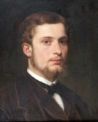 Eduard Julius Friedrich Bendemann1811 - 1889Bildnis eines jungen Mannes mit BartÖl auf Lwd,