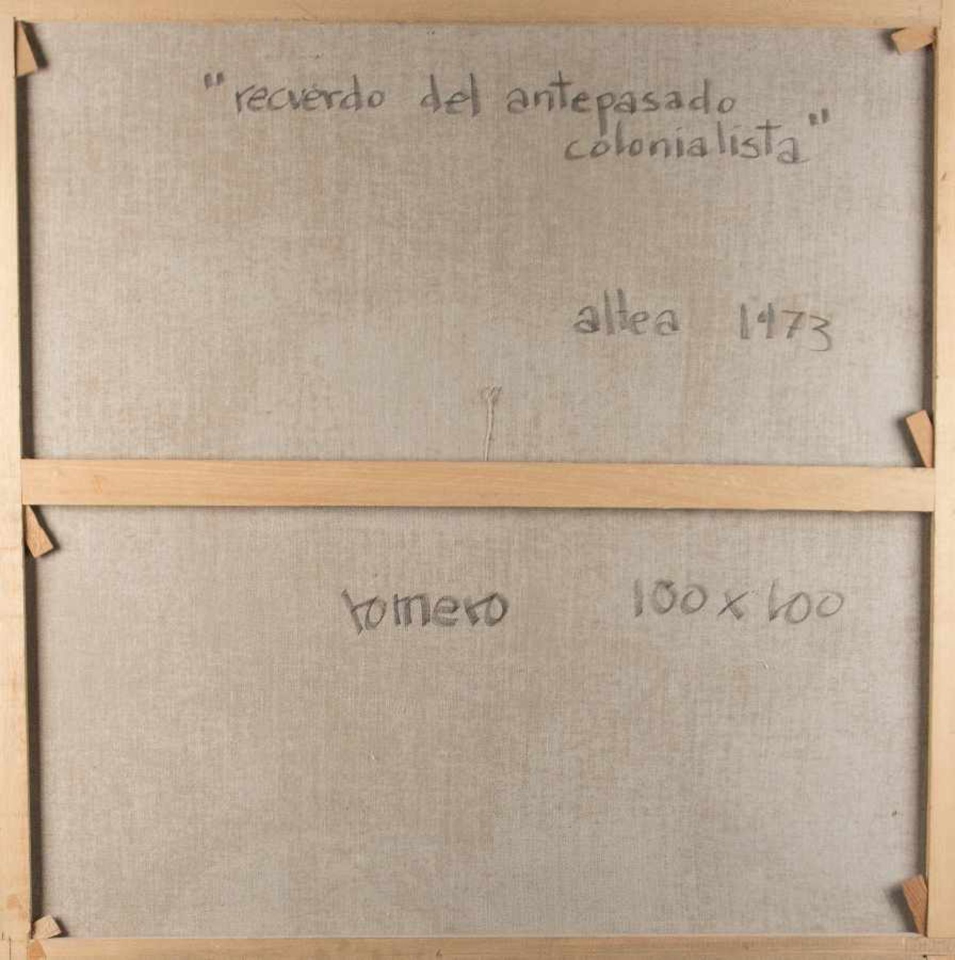 RomeroMaler der 2. Hälfte des 20. Jh.Relverdo del antepasado colonialistaÖl auf Lwd; H 100 cm, B 100 - Bild 2 aus 2