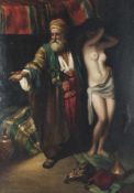 Orientalist around 1900On the slave marketOil on canvas, relined; H 100 cm, W 70 cm; signed lower