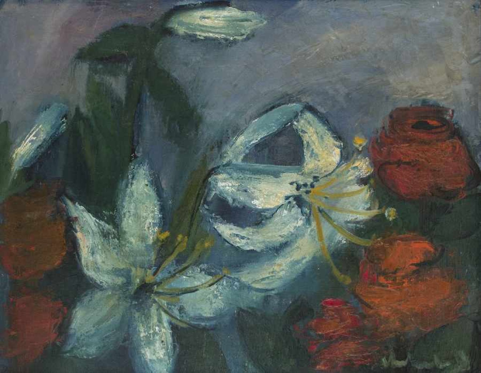 Friedrich Vordemberge1897 Osnabrück - 1980 KölnStillife with flowersOil on canvas; around 1940; H 55