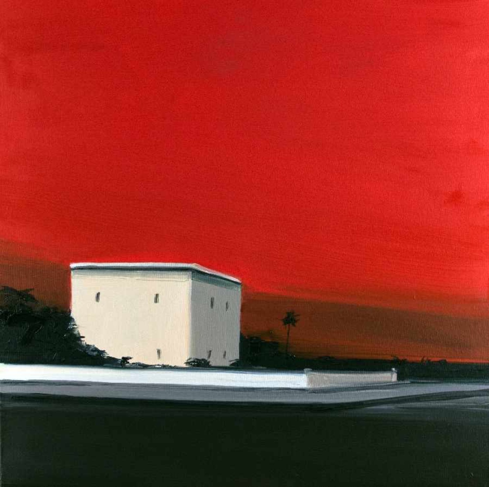 Sigrid Nienstedt1962 Krebeck930 (House on the coast)Oil on canvas; H 60 cm, W 60 cm; verso