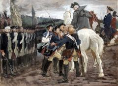 Arthur Kampf1864 Aachen - 1950 Castrop-RauxelFrederick the Great before the battleGouache on