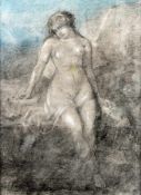 Benedict Masson1819 - 1893Sitting nudePastel chalk on paper; H 400 mm, W 325 mm (mount dimension);