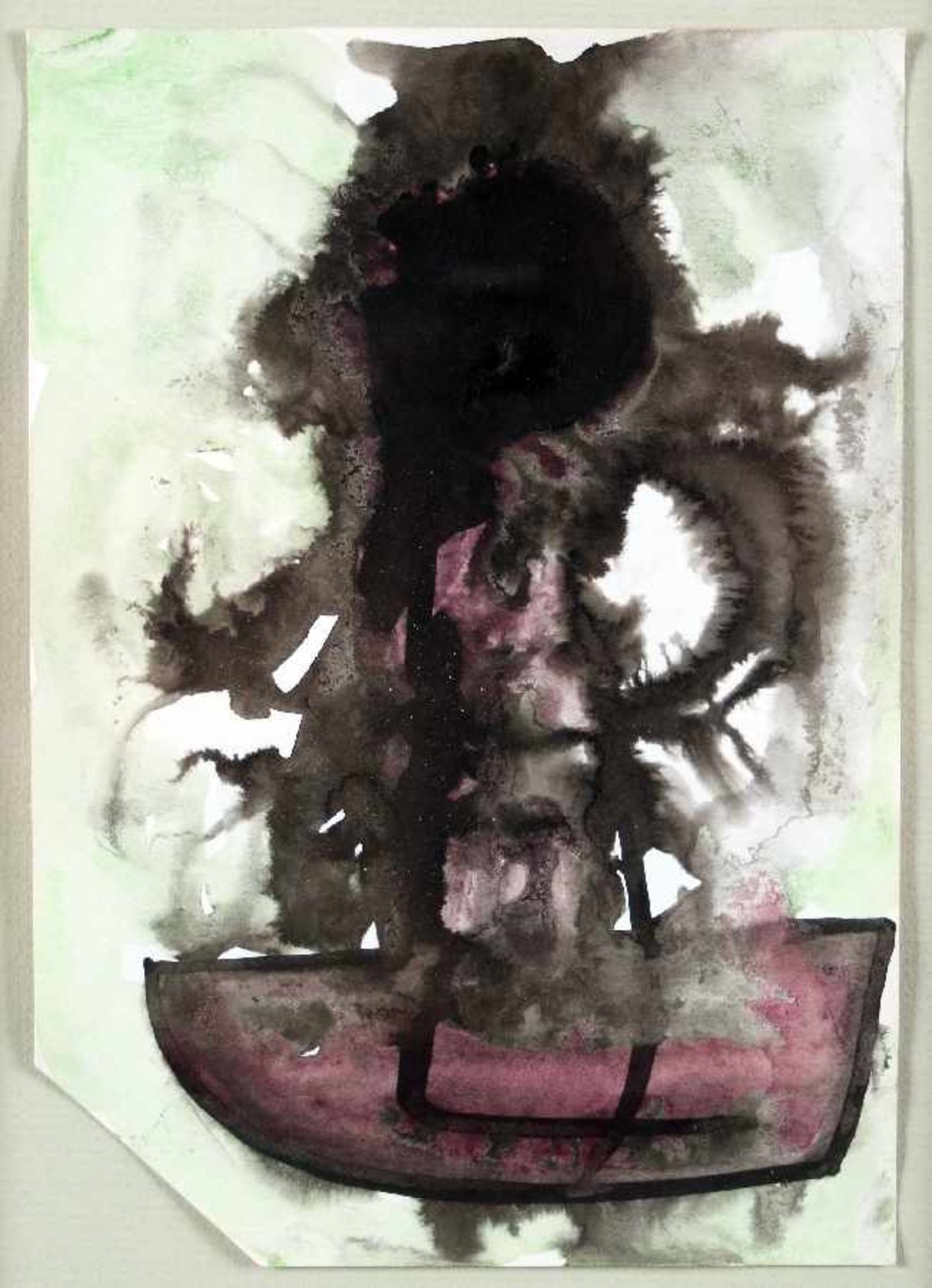 Felix Droese1950 SingenBootWatercolor and mixed media on paper, 1987; H 210 mm, W 140 mm; verso