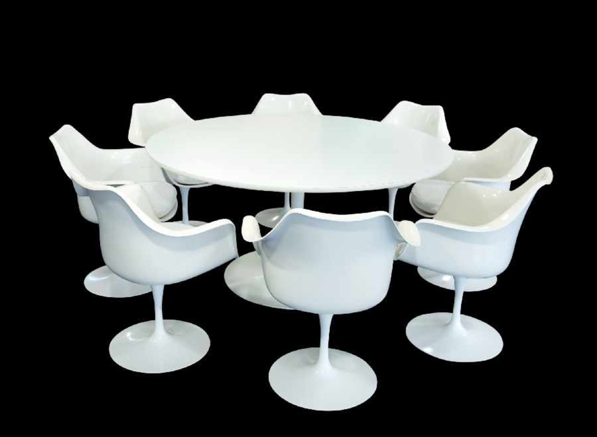 Eero Saarinen1910 Kirkkonummi - 1961 Ann Arbor, MichiganTulip Table and 8 Tulip ChairsWood and steel