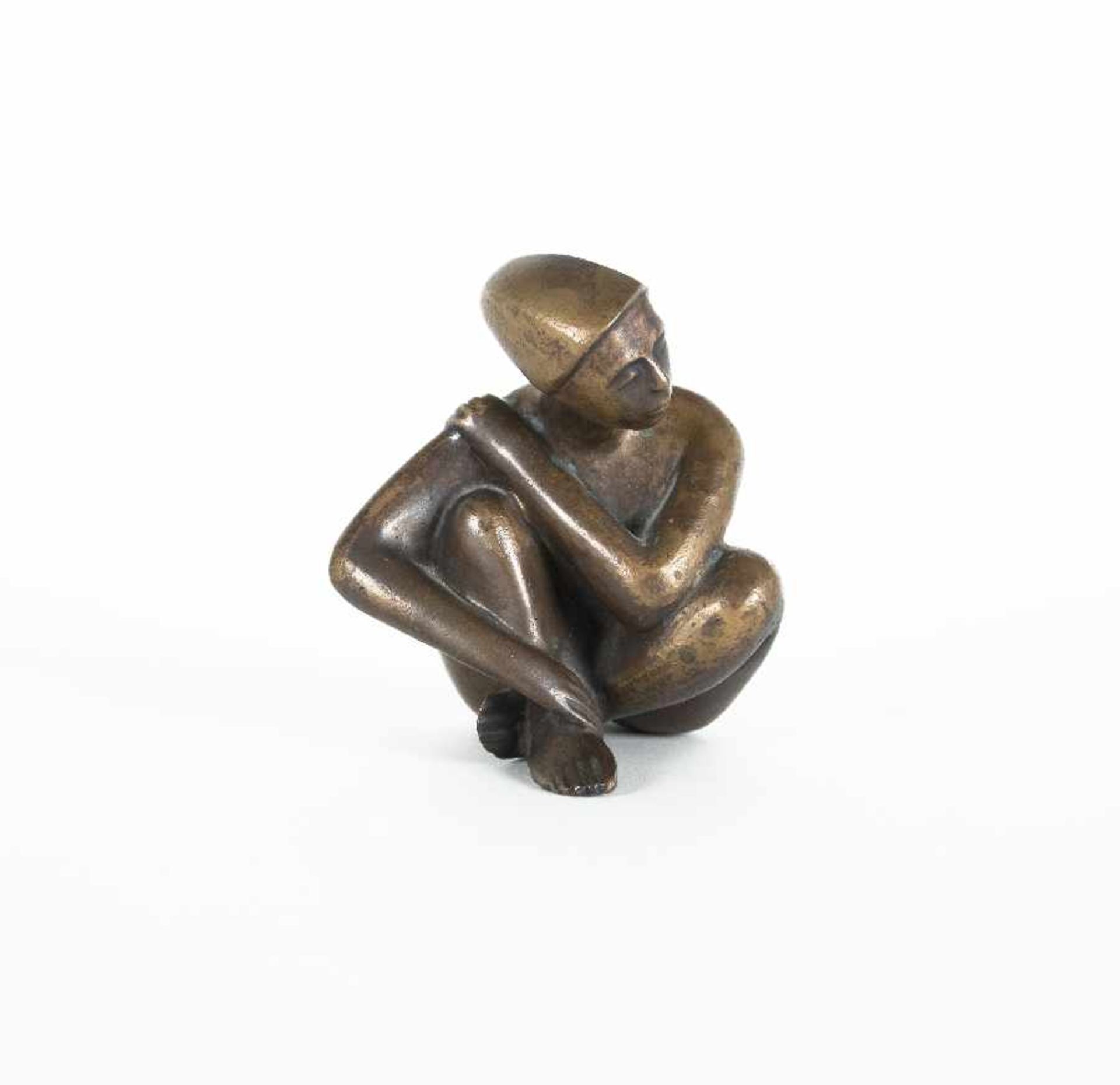 Ottmar Hollmann1915Sitting girlBronze; H 12.5 cm; verso monogrammedOttmar Hollmann1915Sitzendes