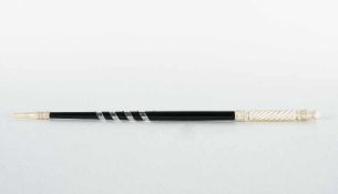 Germany, 20sConductor's batonEbony, bone, carved; L 38 cm; embossed metal banderole: ''Dirigent A