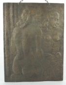 Eduard Dollerschell?Two nudesBronze relief; H 37 cm, W 28.5 cm; remnant of description lower