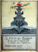 Germany, 1933-1945Certificate for years of service with the navyOffset on paper over cardboard,