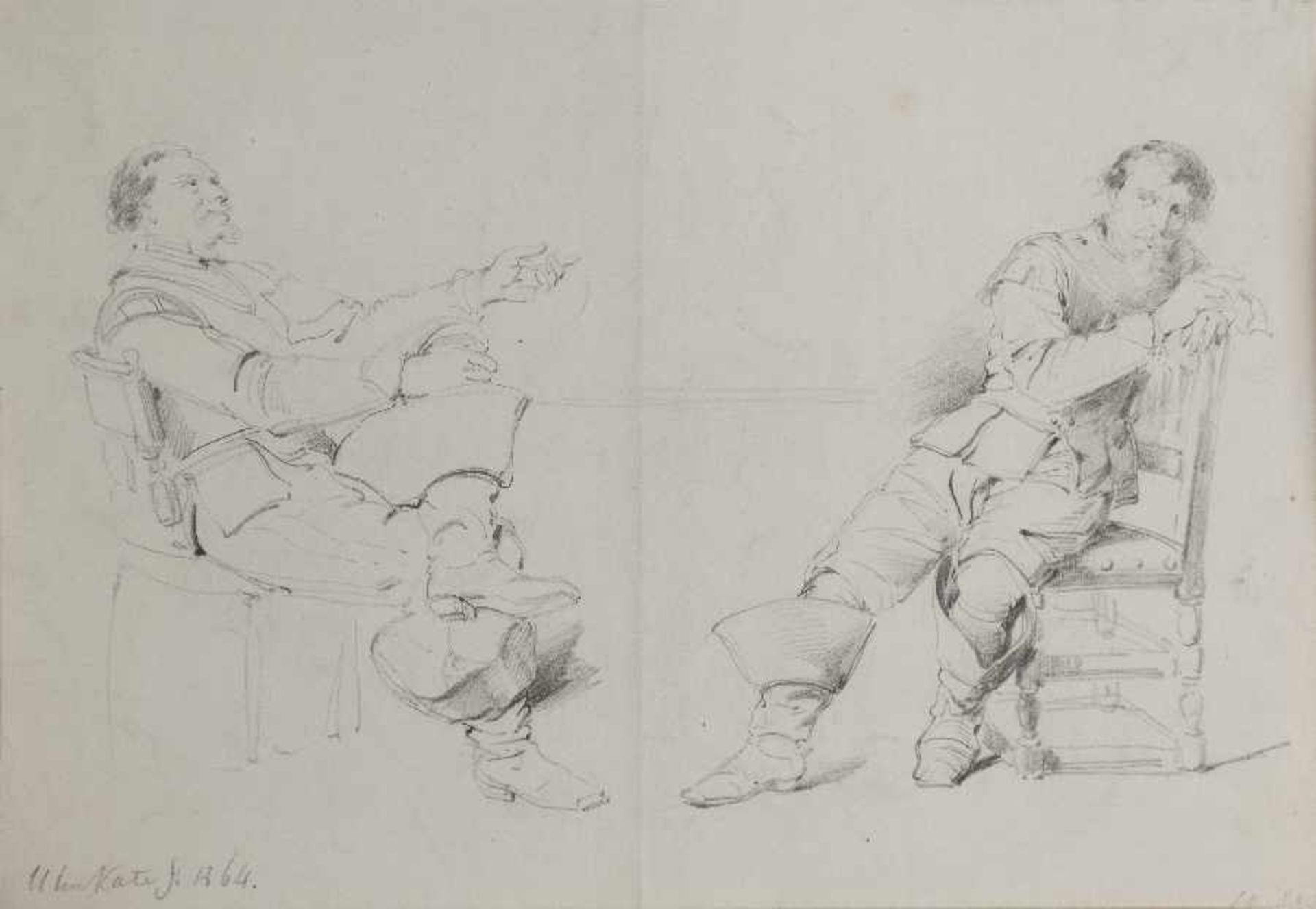 Johann Mari ten Kate1831 Den Haag - 1901 DriebergenCharakter studies et. al.12 pencil drawings on - Bild 4 aus 12