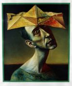 Rudolf Hausner1914 WienGelber NarrenhutColor serigraph on paper; H 635 mm, W 540 mm; signed lower