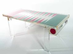 Heinz te Laake1925 Berlin - 2001 ErbachBackgammon tableAcrylic table with case for the gaming