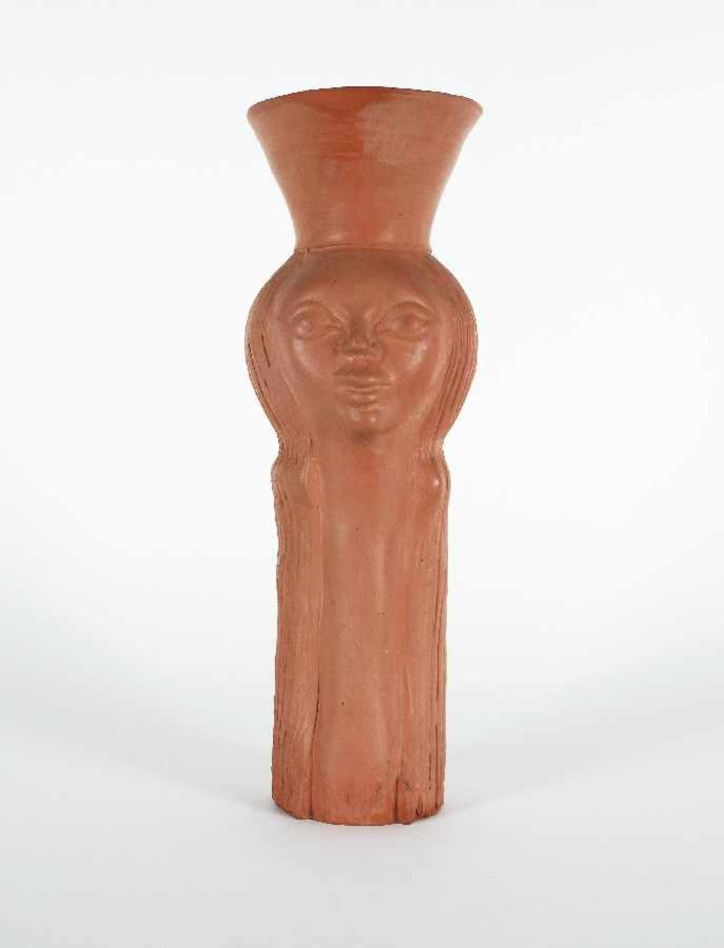 Jean Marais1913 - 1998Tete de femme (Vase)Ceramic, glazed inside; H 35 cm; inscribed ''Jean