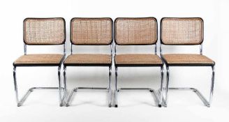 Marcel Breuer1902 - 19814 cantilever S32Chromed tubular steel, painted wood with wicker; Design