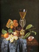 Gottfried Schultz1842Fruit still life with wine glassOil on wood; H 24 cm, W 19 cm; signed upper