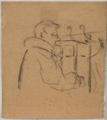 Heinrich Zille1858 Radeburg - 1929 BerlinMan at the lockerCharcoal on paper; H 120 mm, W 105 mm (