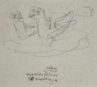 Jankel Adler1895 Tuszyn - 1949 AldbourneLovebirdsPencil drawing on paper, 1940; H 158 mm, W 177