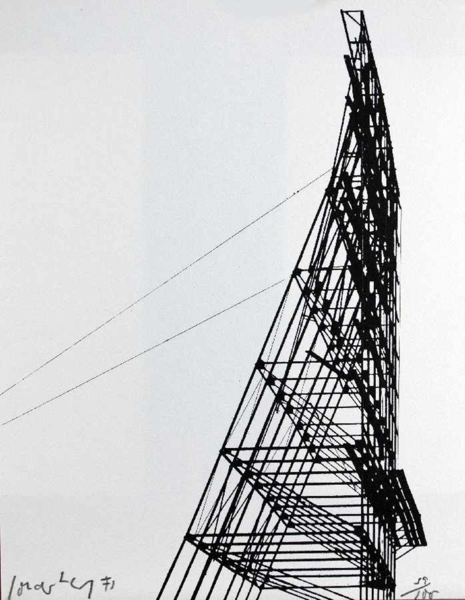 K. R. H. Sonderborg1923 Sonderborg - 2008 HamburgUntitled (Radio wave transmitter)Lithograph on