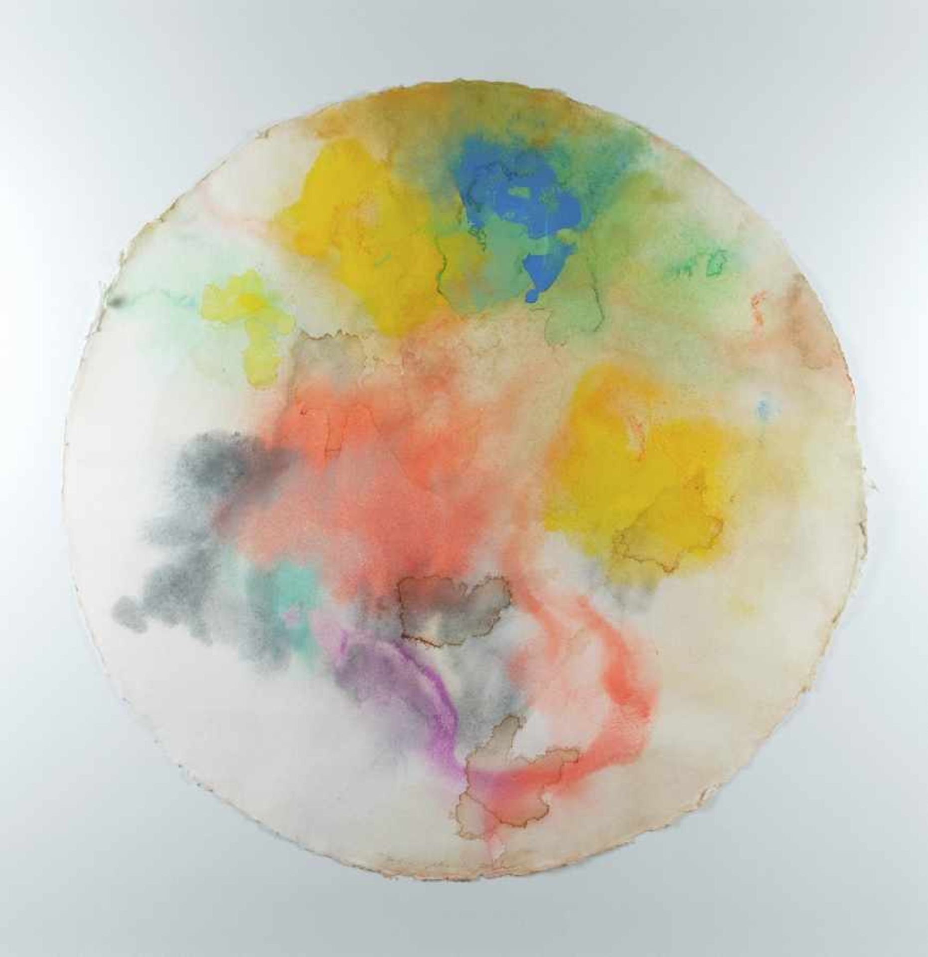 Fujio Akai1945 Pandang/SumatraSelfWatercolor on handmade paper, 2001; Diameter 104 cm; signed and