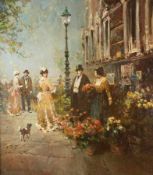 Hermann SchmidtmannWuppertal-Barmen 1869 - 1936At the Amsterdam flower marketOil on canvas; H 80.5