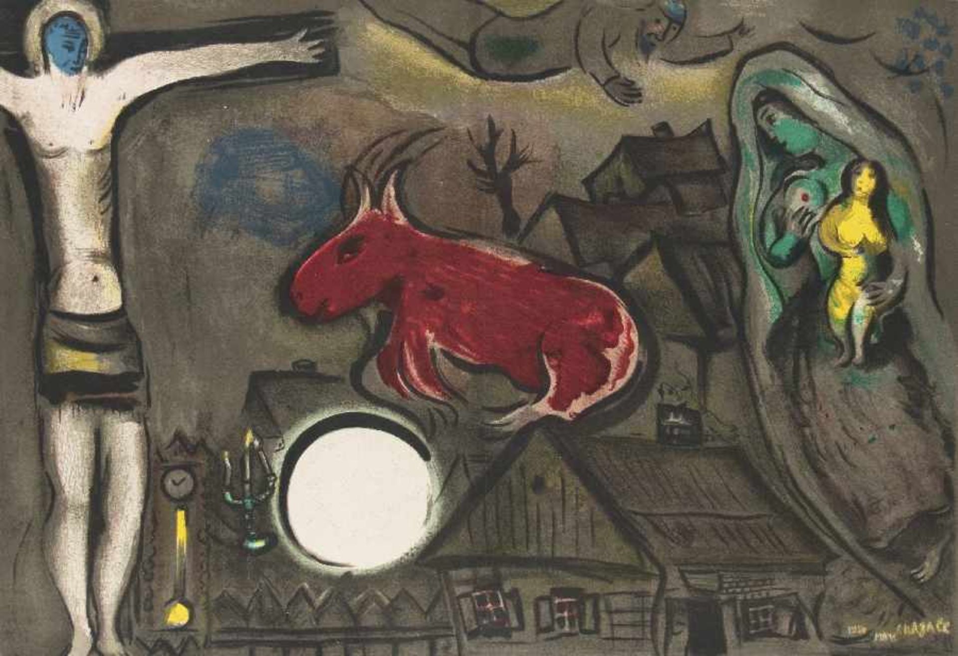 Marc Chagall1887 Witebsk - 1985 Paul de VenceChrist, red ox and MadonnaLithograph on paper; H 360