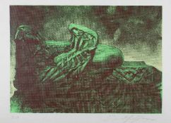 Ernst FuchsWien 1930 - 2015SphinxSilkscreen on paper; H 355 mm, W 500 mm; signed lower right ''