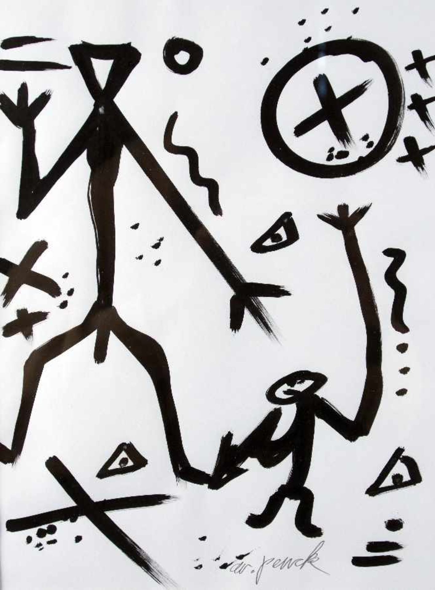 A. R. Penck1939 DresdenUntitledInk brush drawing on paper; H 280 mm, W 210 mm; signed lower