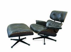 Ray and Charles Eames1912/1907 - 1988/1978Lounge Chair with OttomanTropical wood, leather and